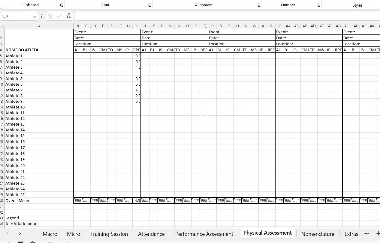 Physical assessment screenshot